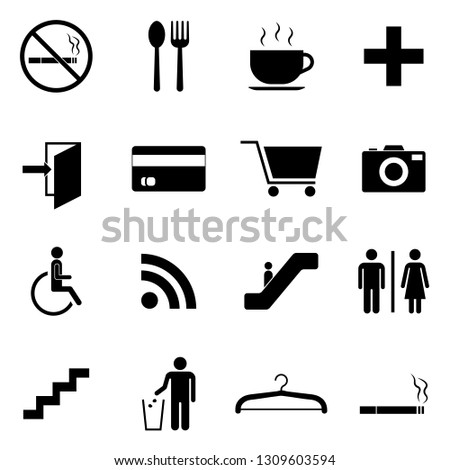 shopping mall vector icons set