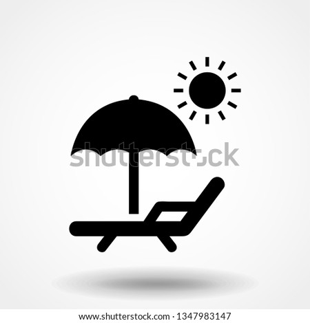 chaise-longue sun Icon Vector Illustration