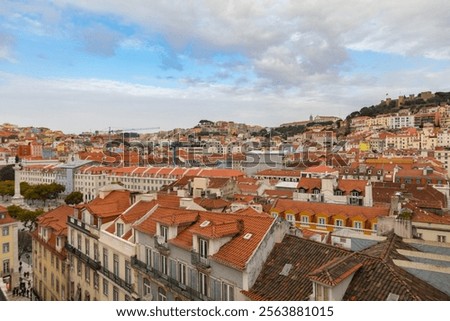 Similar – Image, Stock Photo Sky over Lisbon | Rope team