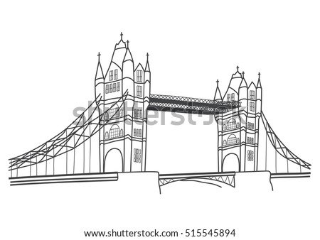 London Tower Bridge simple vector