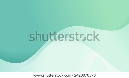 Pastel green mint abstract wave background presentation template