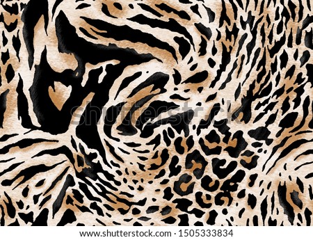 Seamless animal print, leopard, zebra, tiger pattern