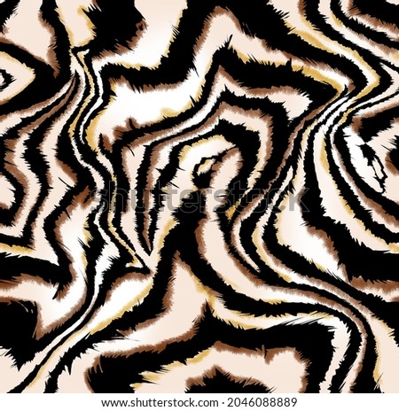 Seamless tiger texture, hand drawing animal print, African pattern, zebra texture Imagine de stoc © 