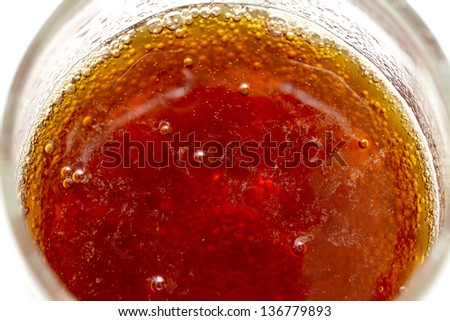 carbonated drink in a glass