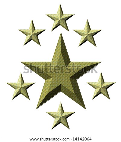 On a white background the large star and six small stars