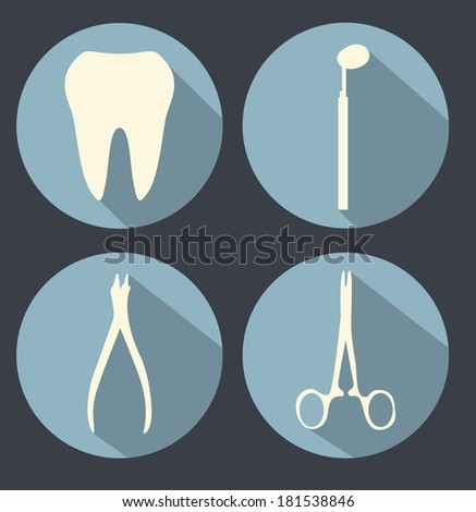 Dental theme flat icons. vector illustration for your design