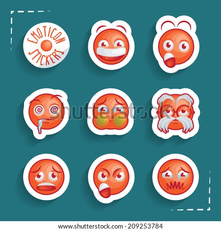 Emoticon Stickers - EPS 10