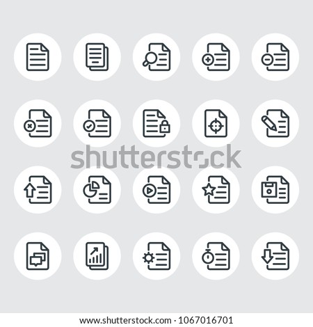Set of Document Vector Line Icons.