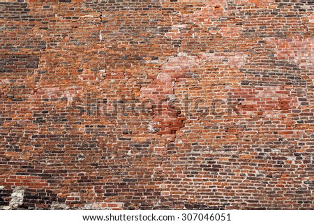 Background of old vintage brick wall red brick wall texture grunge background