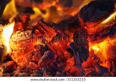 Close-up of burning charcoal Burning coal Background