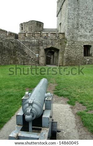 Irish Castle courtyard with cannon