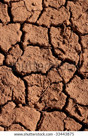 Close up of cracked and dry mud, Utah desert.
