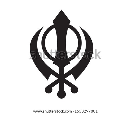 Khanda Sikh symbol with beautiful pattern graphic, Khanda Sikh symbol logo graphics design.