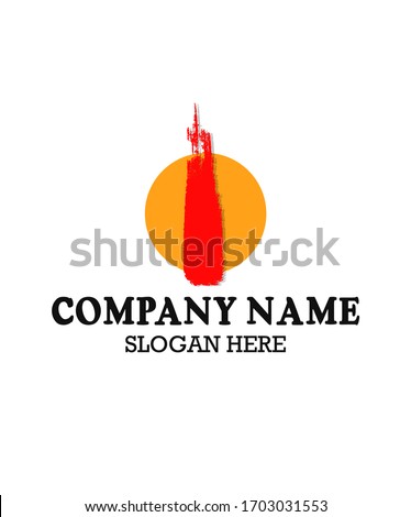 Company logo with tilak graphic design for religion.