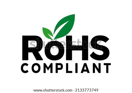 Vector illustration of RoHS compliant symbol on white background.
