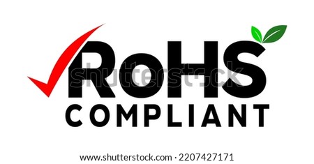 Vector illustration of RoHS compliant symbol on white background.