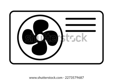 vector illustration of air source heat pump on white background