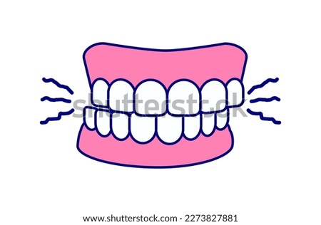 vector illustration of teeth grinding on a white background