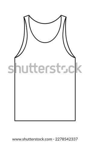 Vector illustration of men's undershirt. Men's tank icon on white background.