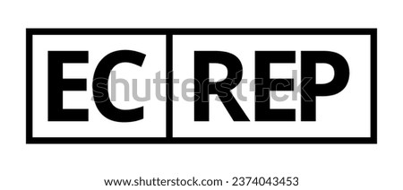 Vector illustration of authorized European representative. Graphical symbols for medical devices on white background.