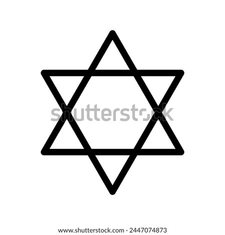 Vector illustration of the six-pointed star icon on white background.