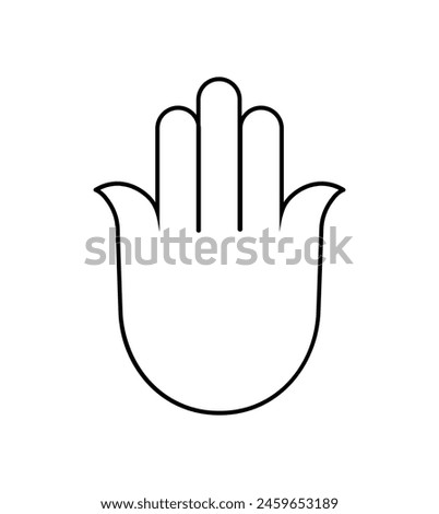 Vector illustration of Hamsa Icon on white background. Popular Arabic and Jewish amulet.