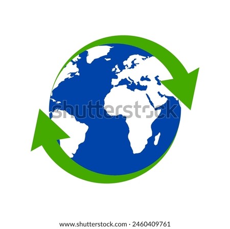 Vector illustration of delivery concept design, arrows around the world on white background.