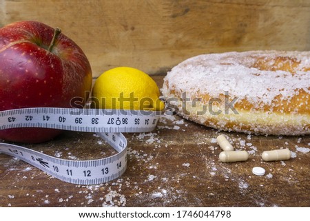 Similar – Image, Stock Photo Doughnuts near ingredients on table