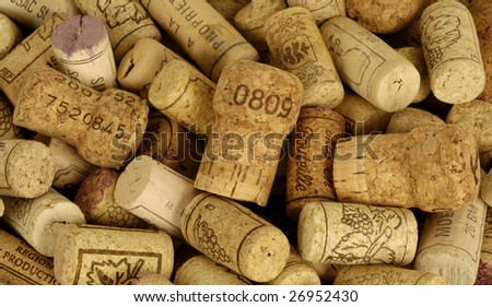 French wine corks, horizontal picture