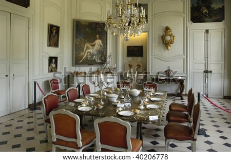 France, castle of  villarceaux, dining room