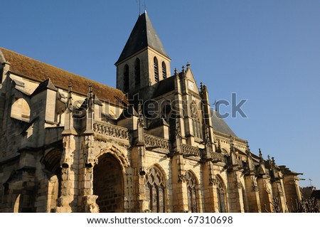 France, church Saint Martin of Triel, gothic and renaissance architecture