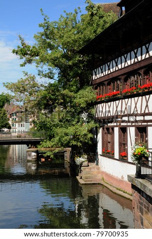 France, historic house in the district of La Petite France in Strasbourg
