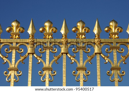 France, Golden Gate Of Versailles Palace Stock Photo 95400517 ...