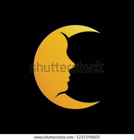 Face moon logo