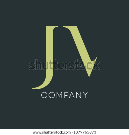 Logo design for companies. onogram. Letters J and V Stock fotó © 