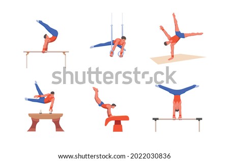 Similar – Image, Stock Photo Strong man performing handstand on sports ground