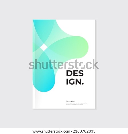 Annual report, cover, poster, handbill, leaflet design template. Gradient pattern. Mockup. Geometric abstract figure shape on white brochure Stockfoto © 