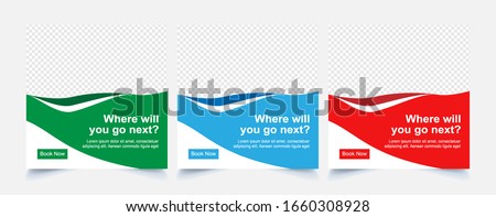 Abstract Travel web template banner flyer post for social media template for sale ads.