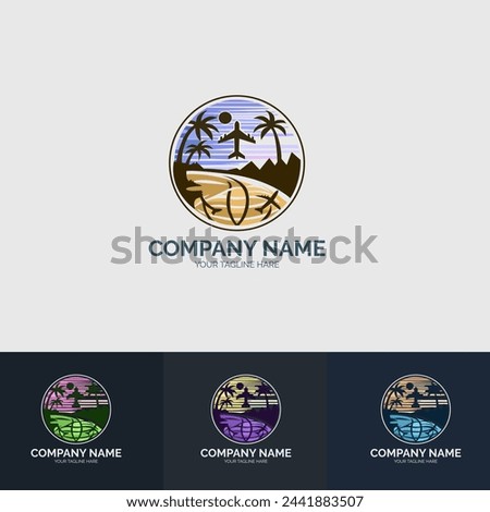 Travel logo design template for travel and tourism agency.