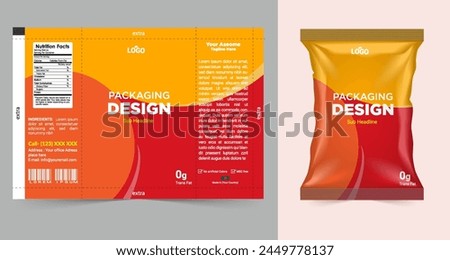 chips package design, foil bags isolated on white background in 3d illustration vector eps