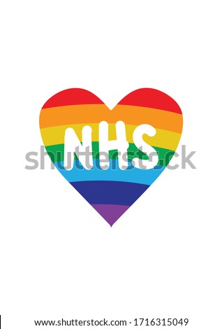 Thank you NHS rainbow loveheart vector- Coronavirus 2020 pandemic
