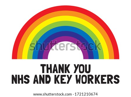 Thank you NHS and hey workers rainbow vector