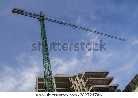 Home or Office building construction and crane