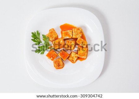 Tofu marinated in oil sauce