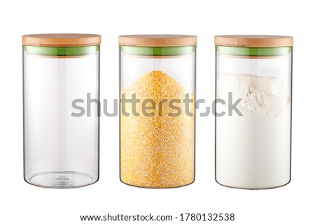 Similar – Image, Stock Photo Preserving jars with flour on the kitchen shelf