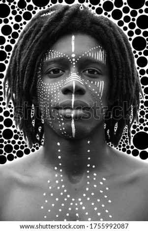 Similar – Image, Stock Photo Conceptual portrait of a woman amidst dark foliage, showing the concept of depression and isolation