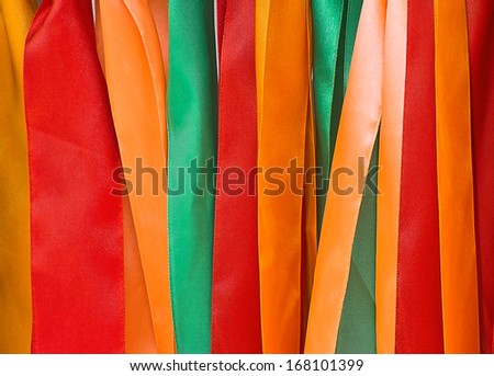 Silk ribbons of different colors