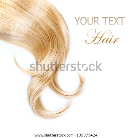 Healthy Blond Hair isolated on white