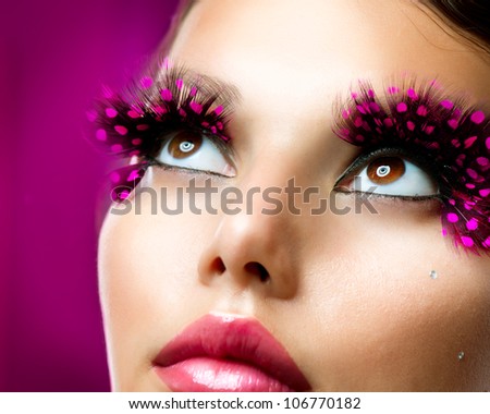 Creative Makeup. False eyelashes