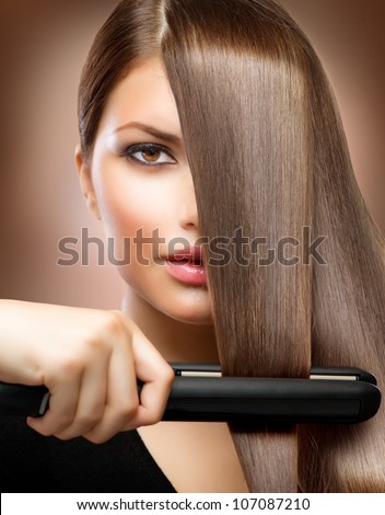 Similar – Image, Stock Photo Long haired stylish woman speaking on smartphone